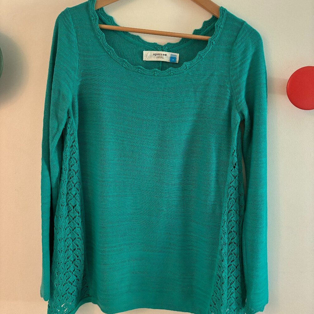 SPARROW (ANTHROPOLOGIE) 100% cotton crocheted sweater, size S